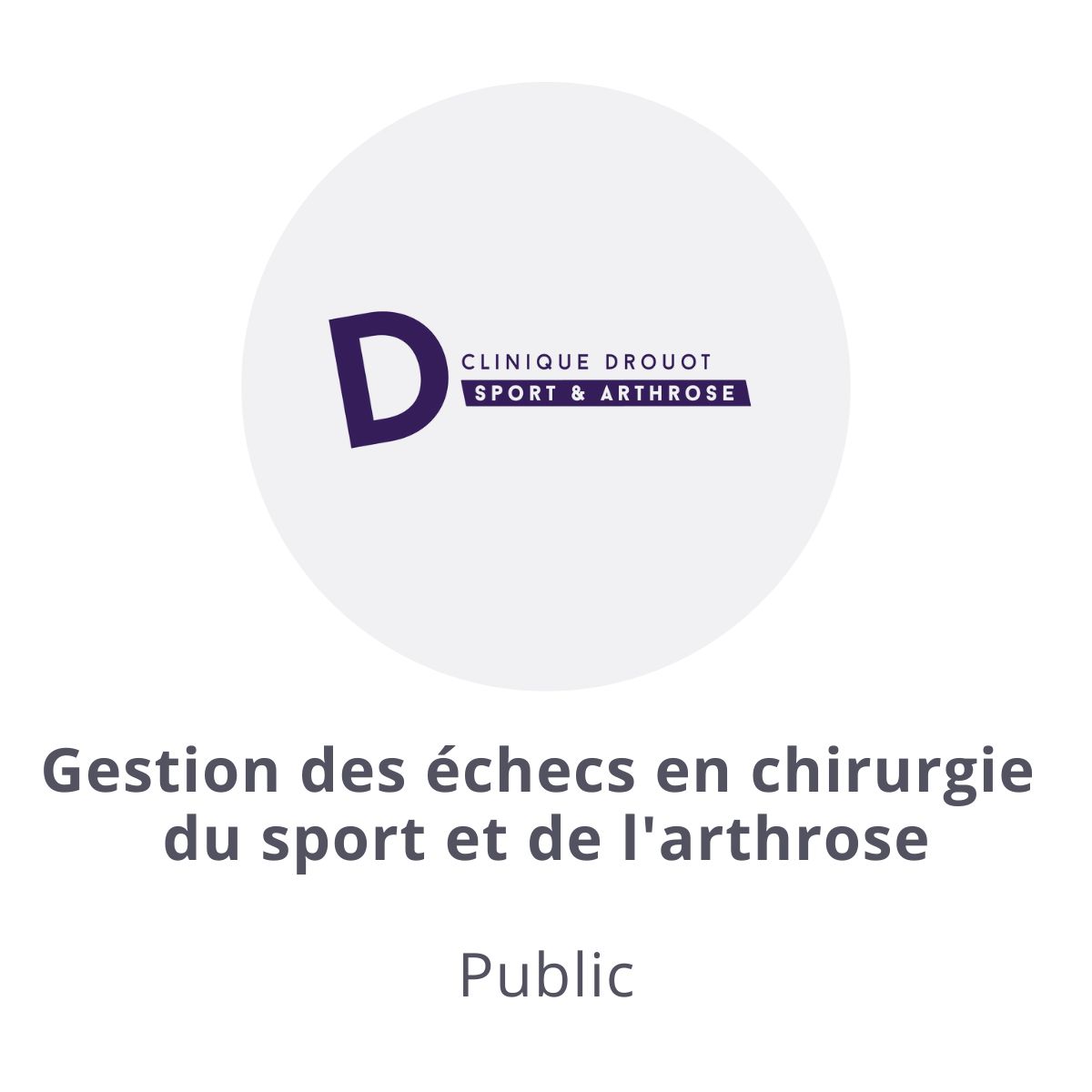 Lire la suite à propos de l’article Gestion des échecs en chirurgie du sport et de l’arthrose